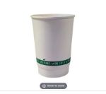 Picture of 12OZ, PCUP Compostble  Double Wall White Cup 500pk