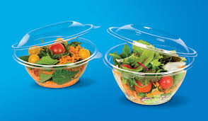 Picture of TOMER 1000cc Flat Lid Hinged Salad Bowl (270) - Clearance item
