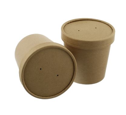 Picture of 16oz Brown Kraft Soup Container & Lid 250pk