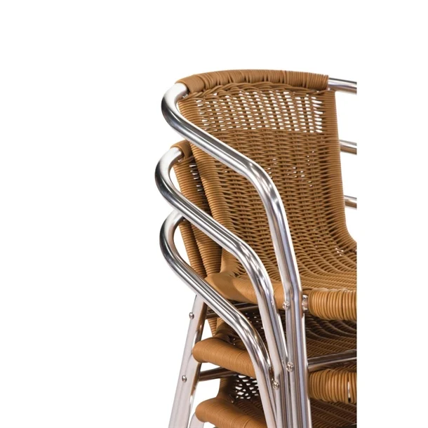 Picture of Bolero Aluminium Natural Wicker Outdoor Chair, Limited stocks at this price, priced each.