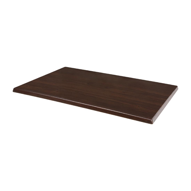 Picture of Bolero Pre-drilled Rectangular Tabletop Dark Brown 1200x800mm