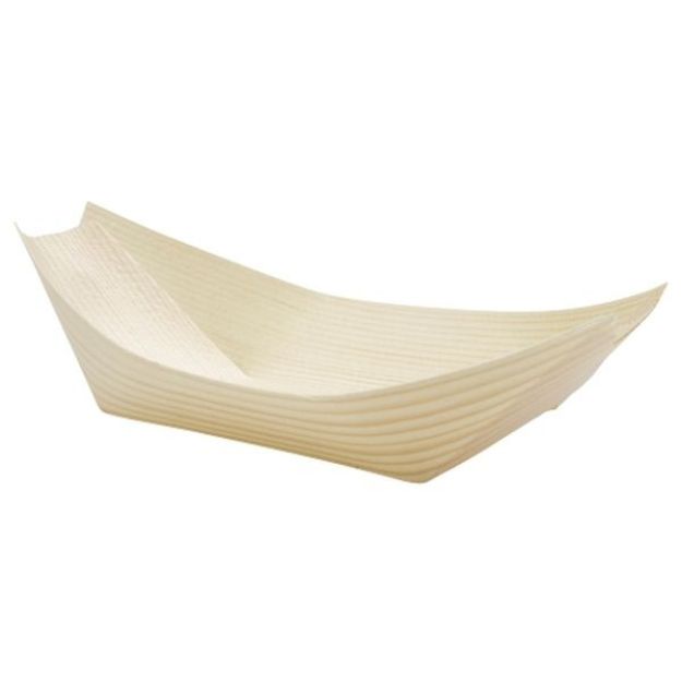 Picture of GenWare Disp. Wooden Serving Boats 14cm  100