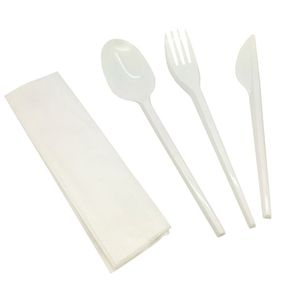 Picture of Individually Wrapped Dispos Cutlery Set 500pk, 3 piece & Napkin