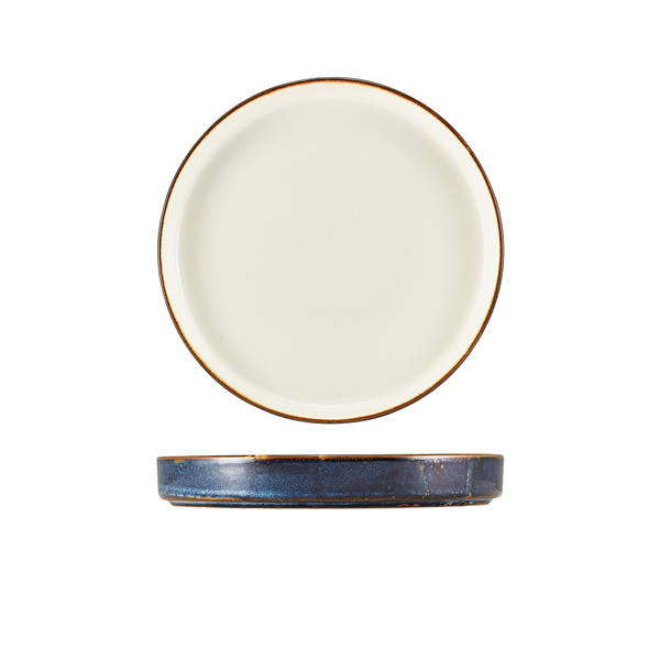 Picture of Terra Porcelain Aqua Blue Two Tone Presentation Plate 18cm 18 x 2.6cm (Dia x H)