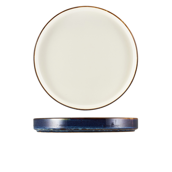 Picture of Terra Porcelain Aqua Blue Two Tone Presentation Plate 26cm 26 x 3.3cm (Dia x H)