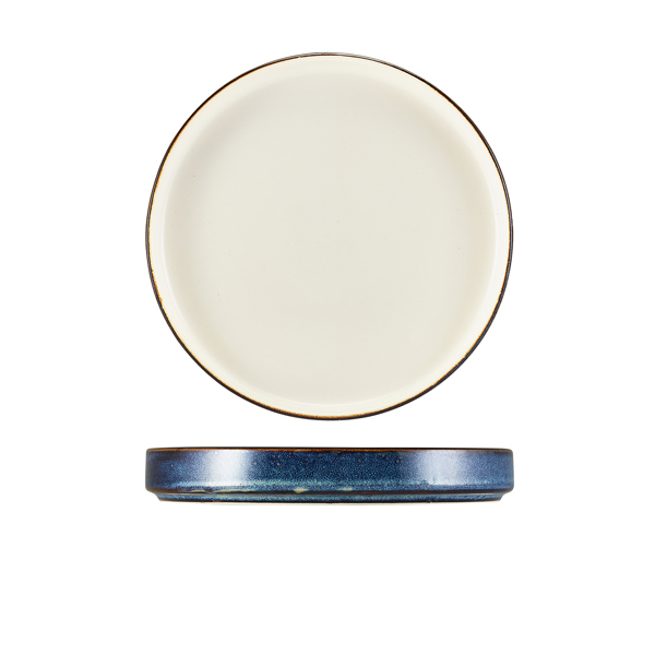 Picture of Terra Porcelain Aqua Blue Two Tone Presentation Plate 21cm 20.5 x 2.9cm (Dia x H)