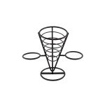 Picture of Genware Serving Cone 2 Ramekin Well 21.5cm 28 x 12.5 x 21.5cm (L x W x H)