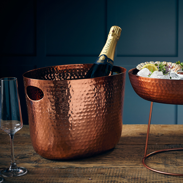 Picture of  GenWare Copper Aluminium Hammered Wine Bucket 30.5cm 30.5 x 22 x 22.8 cm (L x W x H)