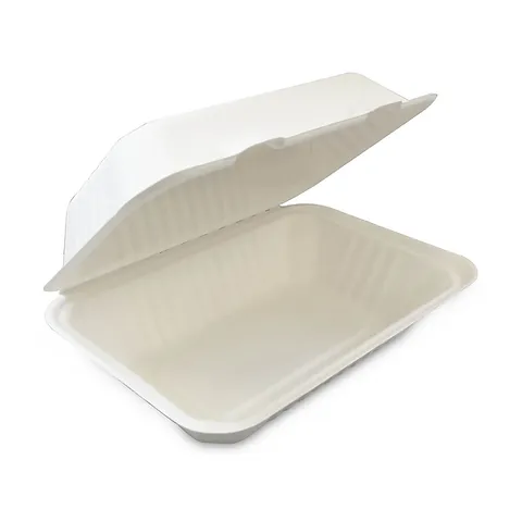 Picture of Sugarcane 9x6"Clamshell Meal Box 1000ml (300)