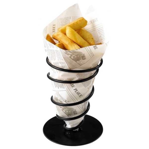 Picture of Genware Serving Cone 18cm Black 12 x 18cm (Dia x H)