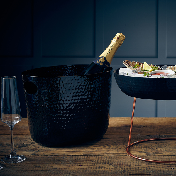 Picture of GenWare Black Aluminium Hammered Wine Bucket