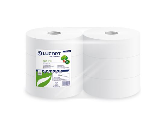 Picture of Lucart Eco Jumbo Toilet Roll 2 Ply, (812118) extra long 350m 