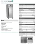 Picture of Tefcold upright fridge Gastronorm Solid Door Refrigerator