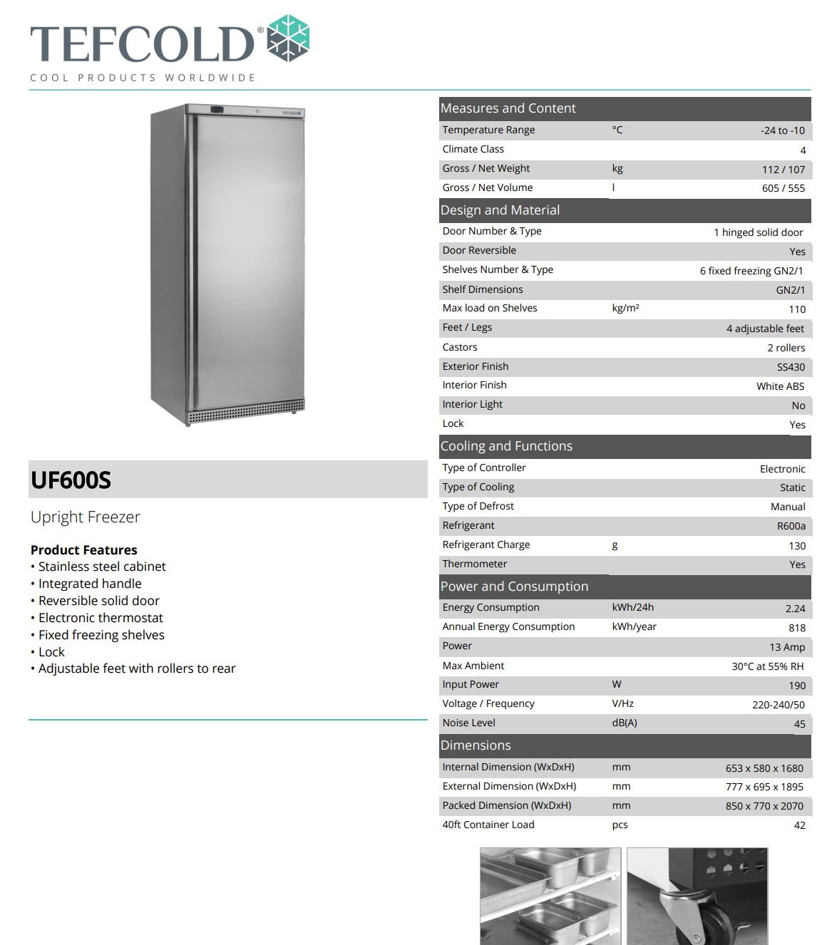 Picture of Tefcold Single Door Upright Freezer