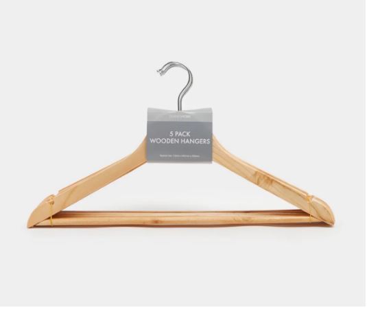 Picture of Wooden Hangers Pack Of 10  Black, White or Wood color 