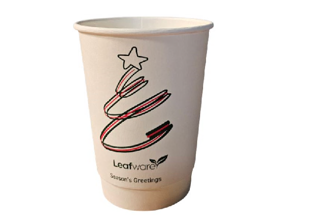 Picture of 12oz Compostable Christmas cup, 500 per case.