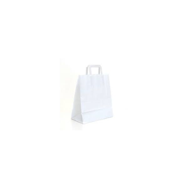 Picture of White Paper Bag Tape Handles 7x10x8 Small