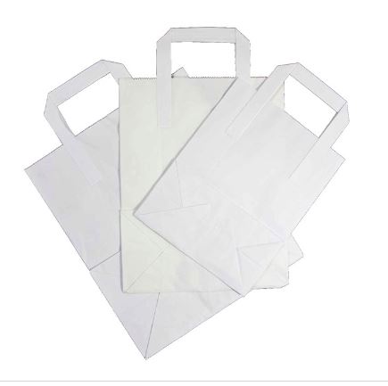 Picture of White Paper Bag Tape Handles 7x10x8 Small