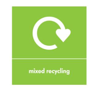 Picture of Recycling Sticker GREEN MIXED  for bins