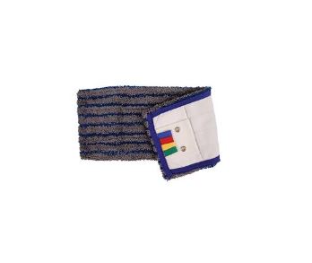 Picture of Microfibre Grey Flat Mop with Blue Strip for scrubbing / spot cleaning x 1 mop head