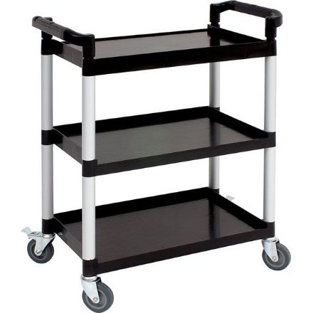 Picture of Genware Large 3 Tier PP Trolley Black Shelves ,Promotion Price. Limited stocks.