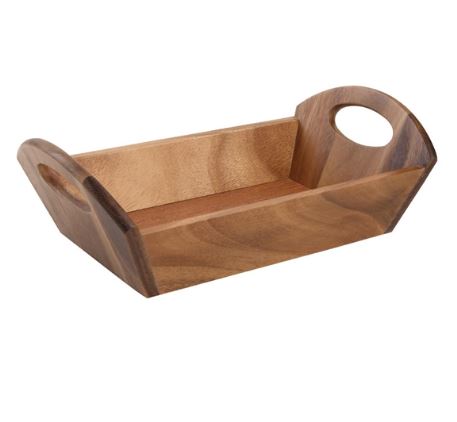 Picture of Acacia Wood Bread Basket with Handles