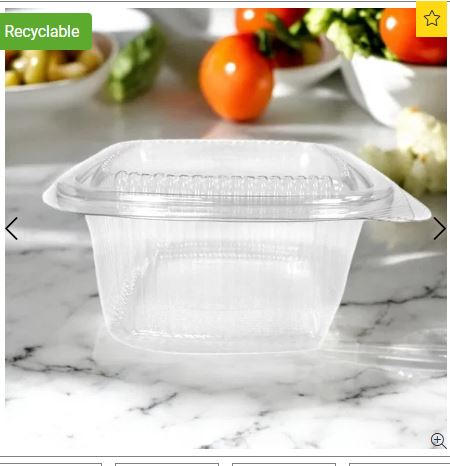 Picture of 1000cc Square Hinged Salad Container (9x50)