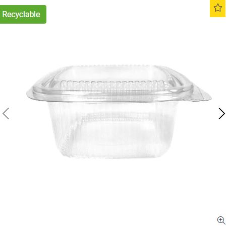 Picture of 750cc Square Hinged Salad Container (9x50)