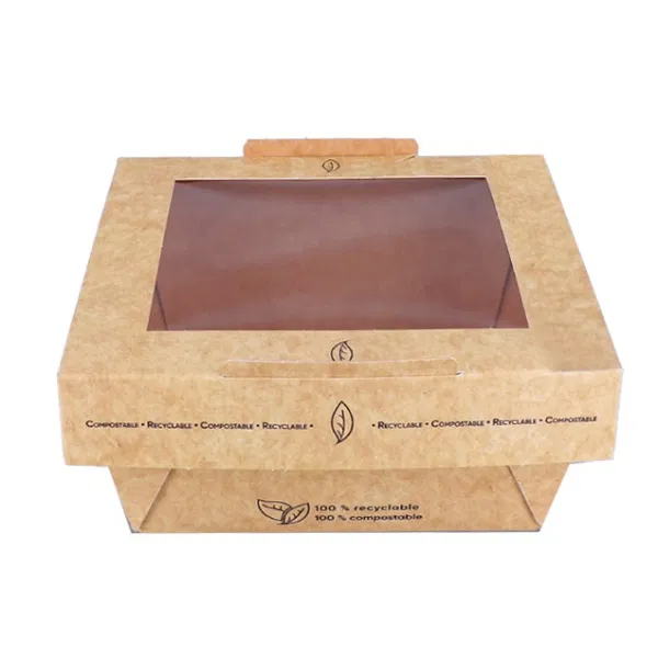 Picture of 1200ml Lunchipak Compostable Windowed Boxes 15x15x6.7" (160)