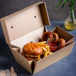 Picture of Large Premium Double  Burger Box, Kraft Brown Corrugated, 100pk