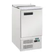 Picture of Single Door Saladette Prep Counter Fridge, 2 in 1 fridge and salad topper area.