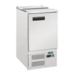 Picture of Single Door Saladette Prep Counter Fridge, 2 in 1 fridge and salad topper area.