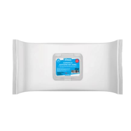 Picture of Vinco SaniWipe Cleaning & Sanitizing hands & surfaces - Wet 100 sheet/pack 