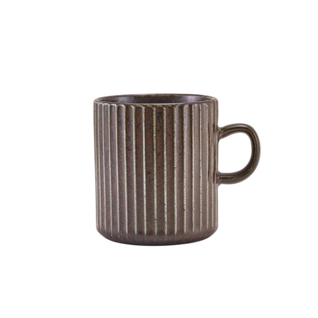Picture of Terra Porcelain Black Fluted Mug 32cl/11.25oz 