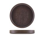 Picture of Terra Porcelain Black Fluted Prese Plate 21cm