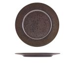 Picture of Terra Porcelain Black Fluted Winged Plate 26cm 26.4 x 2.5cm (Dia x H)
