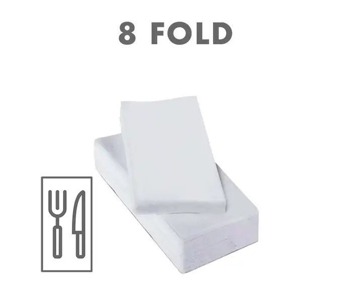 Picture of Poppies Dinner Napkin, White 8 Fold 40cm, 2,000 pk