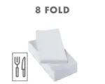 Picture of Poppies Dinner Napkin, White 8 Fold 40cm, 2,000 pk