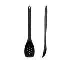 Picture of Black Silicone Slotted Spoon 30cm 300mm use up to 260 Degrees C
