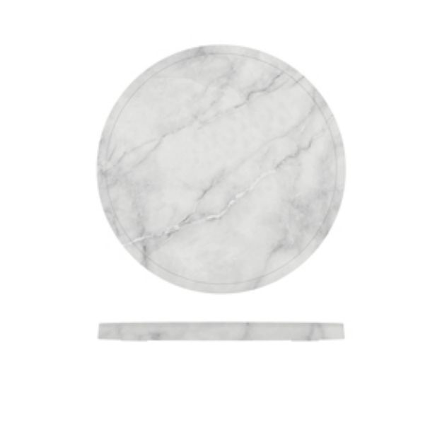 Picture of White Marble Agra Melamine Round Slab 28.5cm