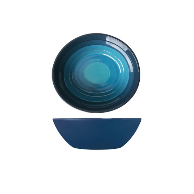 Picture of Azure Blue Atlantis Melamine Oval Bowl 23 x 2