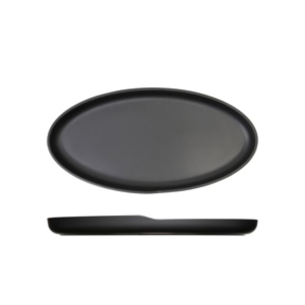 Picture of Black Copenhagen Oval Melamine Dish 40 x 20cm