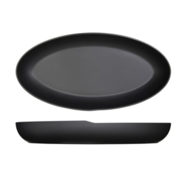 Picture of Black Copenhagen Oval Melamine Deep Dish 55 x