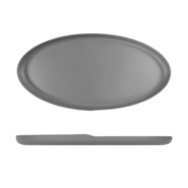 Picture of Grey Copenhagen Oval Melamine Dish 55 x 27.5cm 550 x 275 x 35mm (L x W x H)