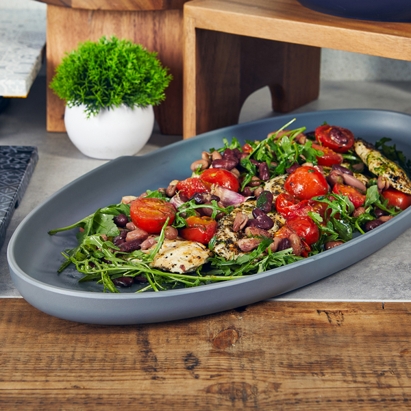 Picture of Grey Copenhagen Oval Melamine Dish 55 x 27.5cm 550 x 275 x 35mm (L x W x H)