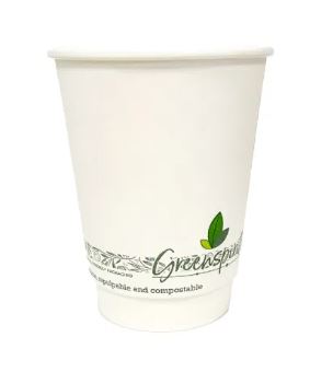 Picture of 12OZ, PCUP Compostble  Double Wall White Cup 500pk