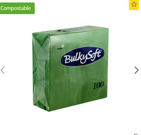 Picture of Green 40cm Compostable 2ply 4 Fold Dinner Napkin 2000